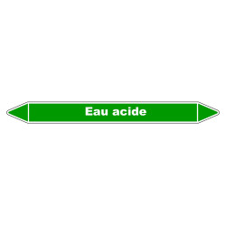 Marqueur de Tuyauterie "Eau acide" en Vinyle Laminé