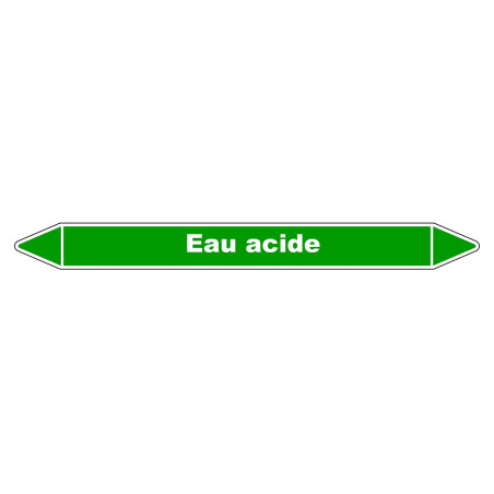 Marqueur de Tuyauterie "Eau acide" en Vinyle Laminé