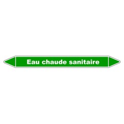 Marqueur de Tuyauterie - Eau Chaude Sanitaire - NFX 08-105 - Vinyle Laminé