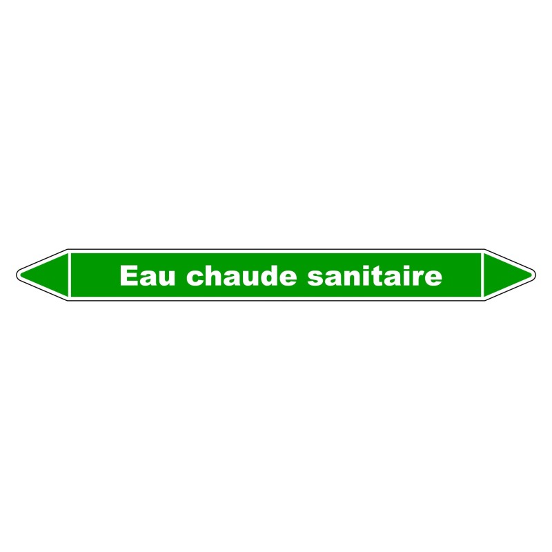 Marqueur de Tuyauterie - Eau Chaude Sanitaire - NFX 08-105 - Vinyle Laminé