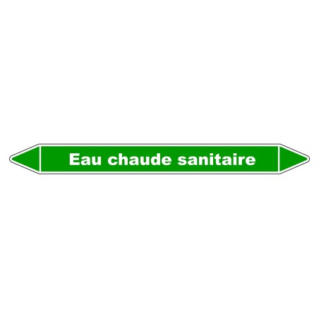Marqueur de Tuyauterie - Eau Chaude Sanitaire - NFX 08-105 - Vinyle Laminé