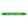 Marqueur de Tuyauterie - Eau Chaude Sanitaire - NFX 08-105 - Vinyle Laminé