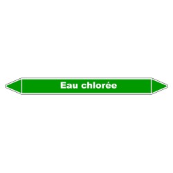 Marqueur de Tuyauterie "Eau chlorée" en Vinyle Laminé