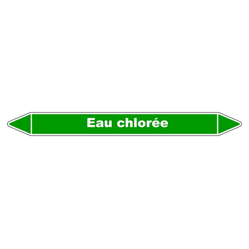 Marqueur de Tuyauterie "Eau chlorée" en Vinyle Laminé