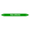 Marqueur de Tuyauterie "Eau chlorée" en Vinyle Laminé