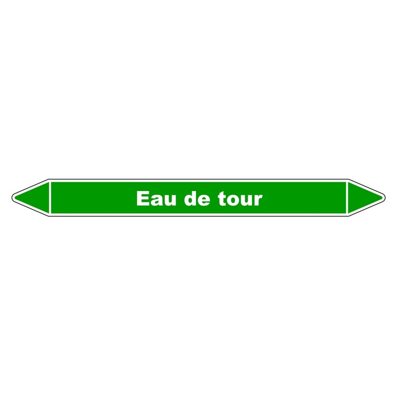 Marqueur de Tuyauterie "Eau de tour" en Vinyle Laminé