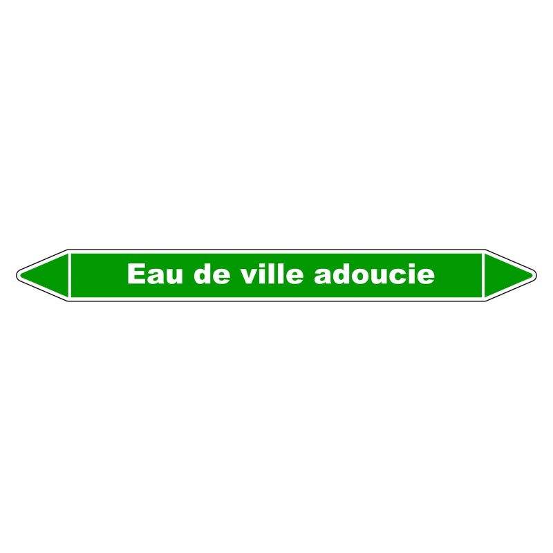 Marqueur de Tuyauterie - Eau de ville adoucie - NFX 08-105 - Vinyle Laminé