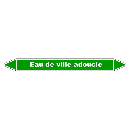 Marqueur de Tuyauterie - Eau de ville adoucie - NFX 08-105 - Vinyle Laminé