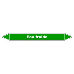 Marqueur de Tuyauterie "Eau froide" en Vinyle Laminé