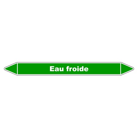 Marqueur de Tuyauterie "Eau froide" en Vinyle Laminé
