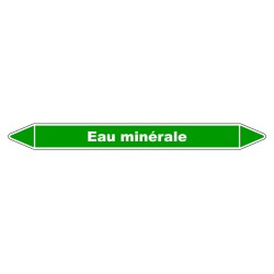 Marqueur vinyle laminé robuste pour identifier les tuyaux d'eau minérale.