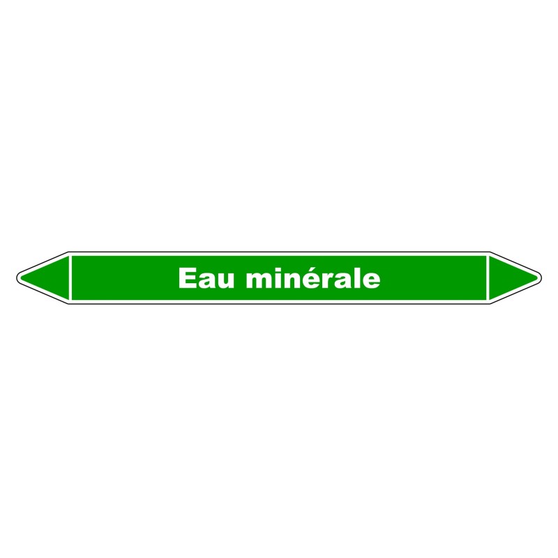 Marqueur vinyle laminé robuste pour identifier les tuyaux d'eau minérale.