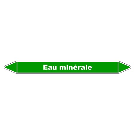 Marqueur vinyle laminé robuste pour identifier les tuyaux d'eau minérale.