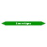 Marqueur de Tuyauterie - Eau Mitigée - NFX 08-105 - Vinyle Laminé