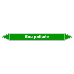 Marqueur de Tuyauterie - Eau Polluée - NFX 08-105 - Vinyle Laminé