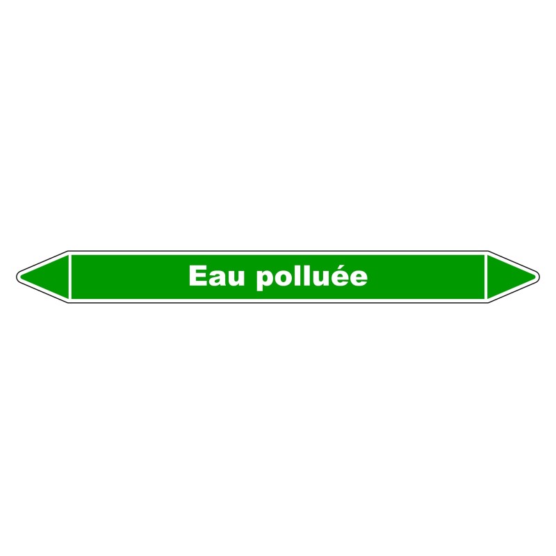 Marqueur de Tuyauterie - Eau Polluée - NFX 08-105 - Vinyle Laminé