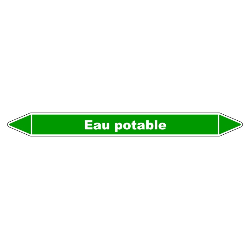 Marqueur de Tuyauterie - Eau Potable - NFX 08-105 - Vinyle Laminé