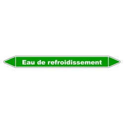 Marqueur de Tuyauterie - Eau de refroidissement - NFX 08-105 - Vinyle Laminé