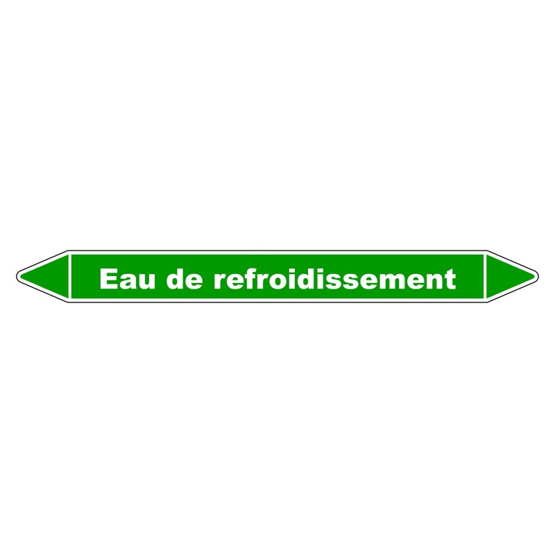 Marqueur de Tuyauterie - Eau de refroidissement - NFX 08-105 - Vinyle Laminé