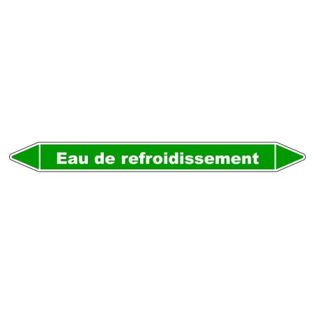 Marqueur de Tuyauterie - Eau de refroidissement - NFX 08-105 - Vinyle Laminé