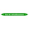 Marqueur de Tuyauterie - Eau de refroidissement - NFX 08-105 - Vinyle Laminé