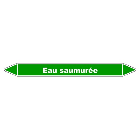 Marqueur de Tuyauterie - Eau Saumurée - NFX 08-105 - Vinyle Laminé