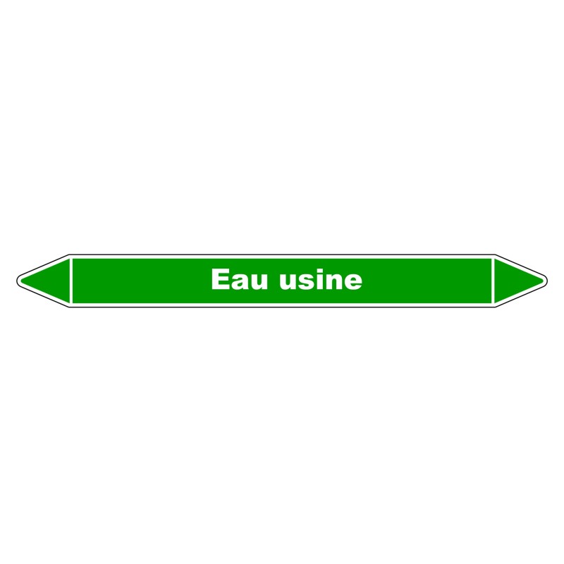 Marqueur de Tuyauterie Eau usine 150 x 12 mm Vinyle Laminé
