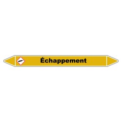 Marqueur de Tuyauterie "Echappement" en Vinyle Laminé