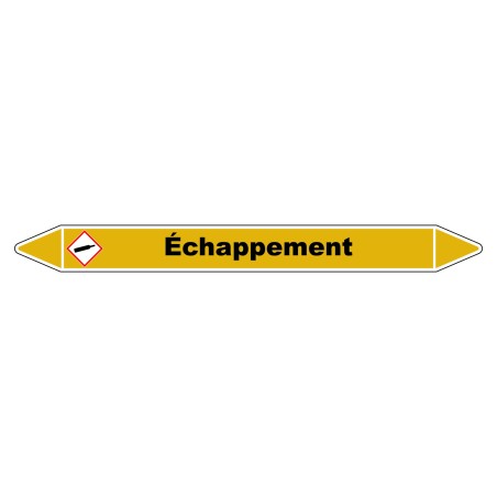 Marqueur de Tuyauterie "Echappement" en Vinyle Laminé