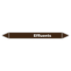 Marqueur de Tuyauterie Effluents 150 x 12 mm Vinyle Laminé