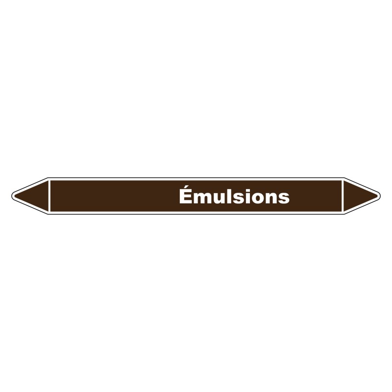 Marqueur de Tuyauterie Emulsions 150 x 12 mm Vinyle Laminé