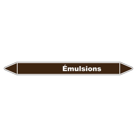 Marqueur de Tuyauterie Emulsions 150 x 12 mm Vinyle Laminé