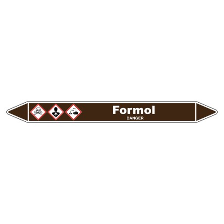 Marqueur de Tuyauterie Formol 150 x 12 mm Vinyle Laminé