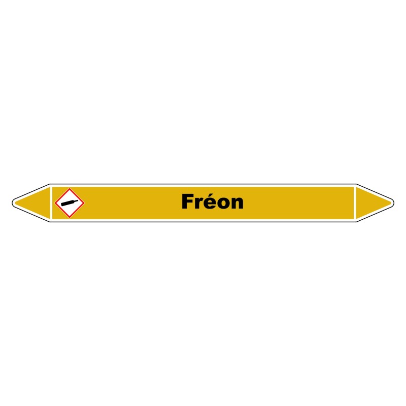 Marqueur de Tuyauterie "Fréon" en Vinyle Laminé