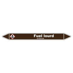 Marqueur de Tuyauterie Fuel lourd 150 x 12 mm Vinyle Laminé