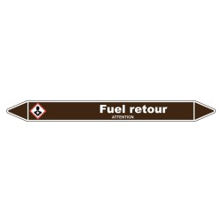 Marqueur de tuyauterie vinyle laminé pour identifiant clair de conduite fuel retour.