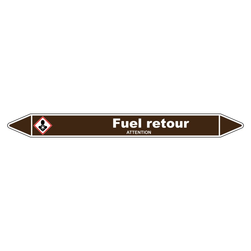 Marqueur de tuyauterie vinyle laminé pour identifiant clair de conduite fuel retour.