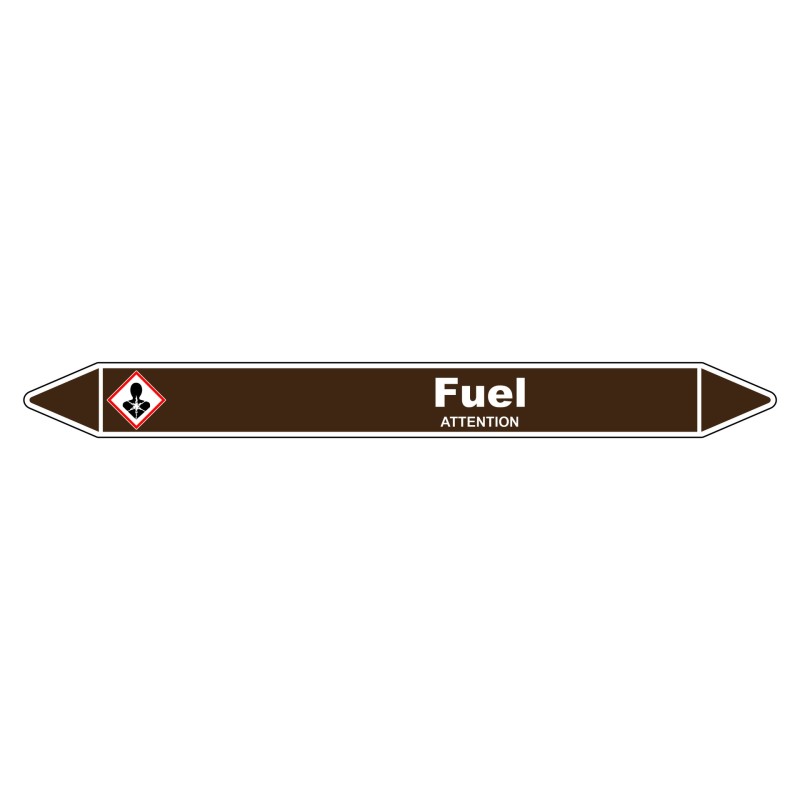 Marqueur de Tuyauterie Fuel 150 x 12 mm Vinyle Laminé