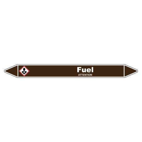 Marqueur de Tuyauterie Fuel 150 x 12 mm Vinyle Laminé
