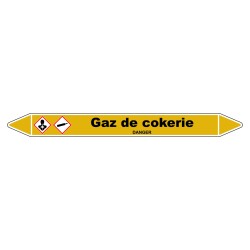 Marqueur de Tuyauterie "Gaz de cokerie" en Vinyle Laminé