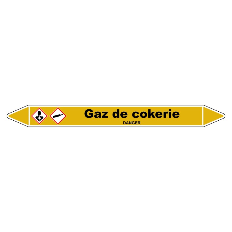 Marqueur de Tuyauterie "Gaz de cokerie" en Vinyle Laminé