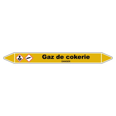 Marqueur de Tuyauterie "Gaz de cokerie" en Vinyle Laminé