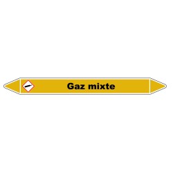 Marqueur de Tuyauterie "Gaz mixte" en Vinyle Laminé