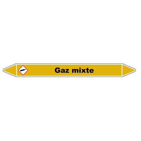 Marqueur de Tuyauterie "Gaz mixte" en Vinyle Laminé