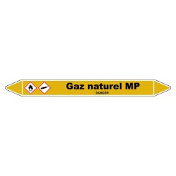 Marqueur vinyle laminé pour tuyauterie Gaz naturel MP - robuste et visible