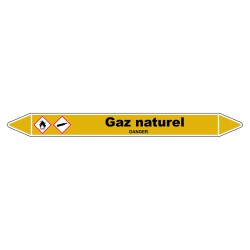 Marqueur de Tuyauterie - Gaz Naturel - Norme NFX 08-105 - Vinyle Laminé