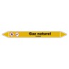 Marqueur de Tuyauterie - Gaz Naturel - Norme NFX 08-105 - Vinyle Laminé