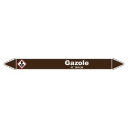 Marqueur de Tuyauterie Gazole 150 x 12 mm Vinyle Laminé