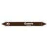 Marqueur de Tuyauterie Gazole 150 x 12 mm Vinyle Laminé