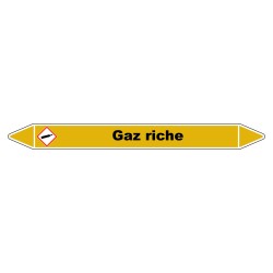 Marqueur de Tuyauterie "Gaz riche" en Vinyle Laminé